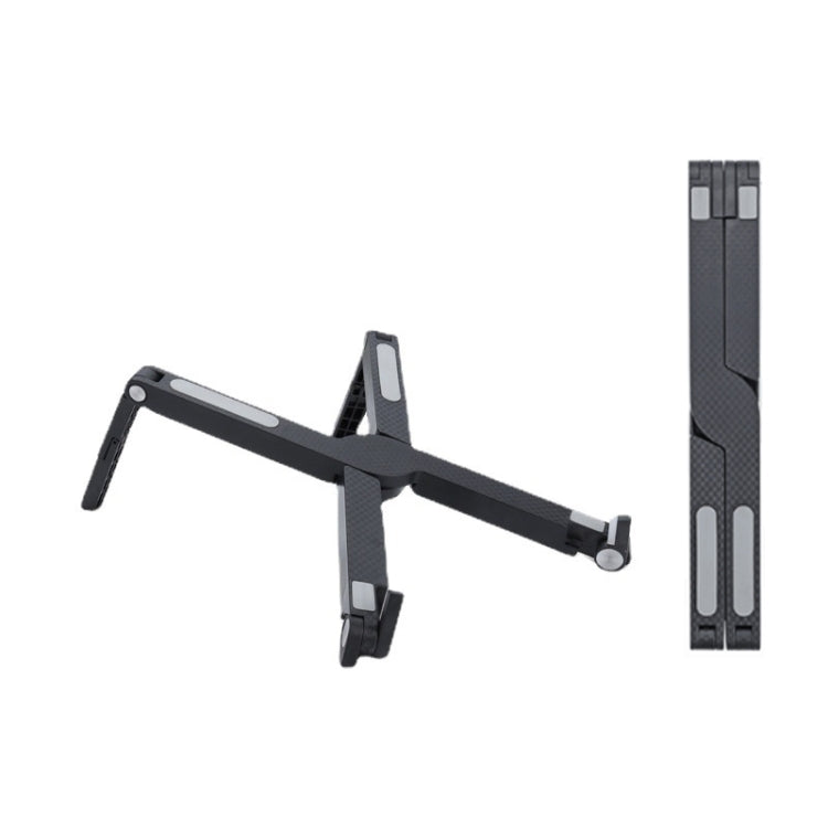 X1 Foldable Laptop Stand in Black with Adjustable Height and Non-Slip Texture