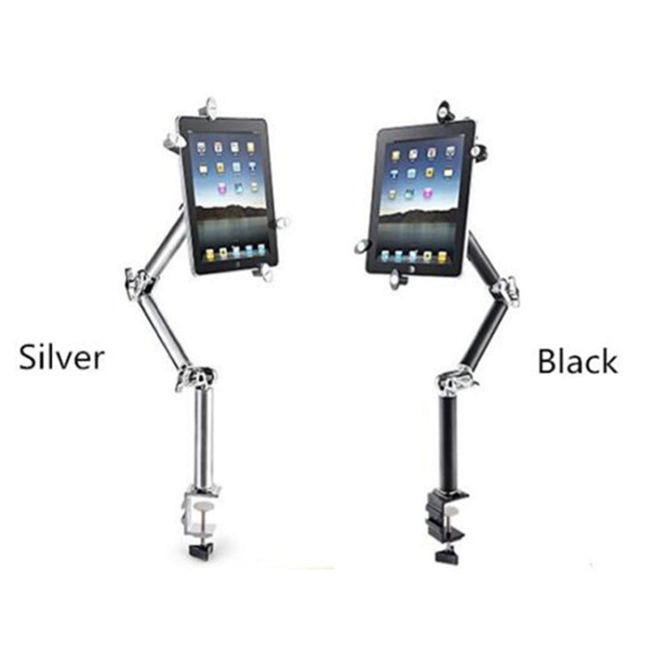 Adjustable Aluminum Tablet PC Stand for Bedside and Desk Use (Silver)