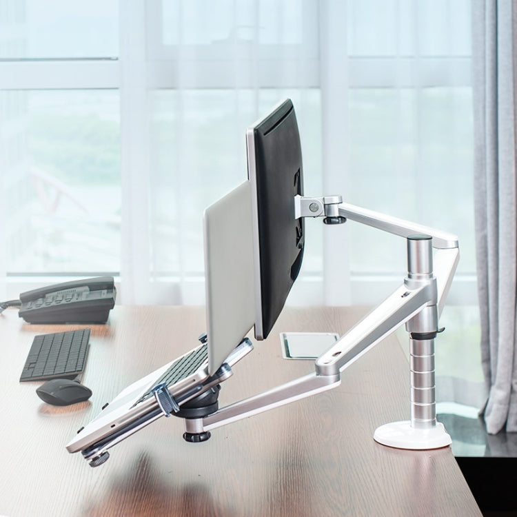 Adjustable Aluminum Laptop and Monitor Lifting Bracket (Silver)