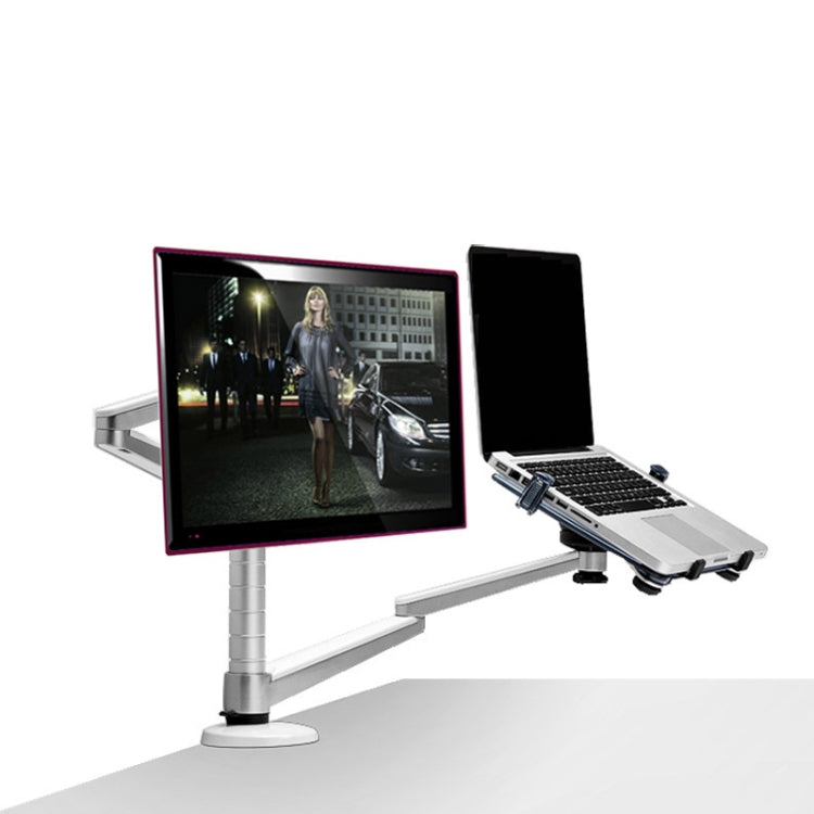 Adjustable Aluminum Laptop and Monitor Lifting Bracket (Silver)