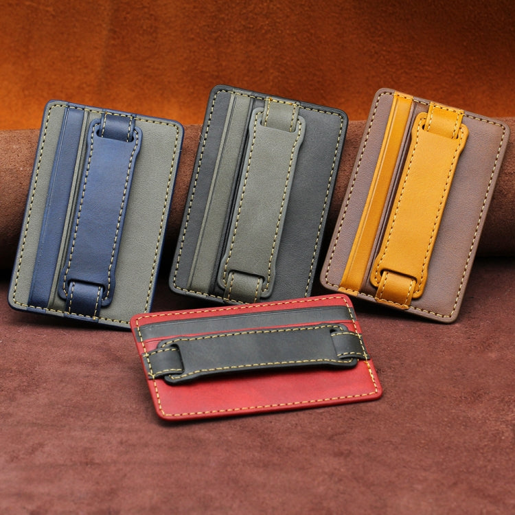 2-Pack Leather Phone Card Sleeve with Wrist Strap Holder (Black)