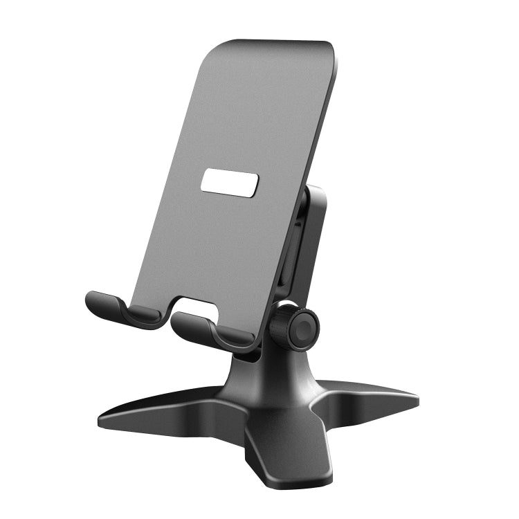 Foldable Adjustable Desktop Silicone Phone Holder (Black)