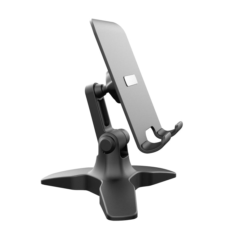 Foldable Adjustable Desktop Silicone Phone Holder (Black)