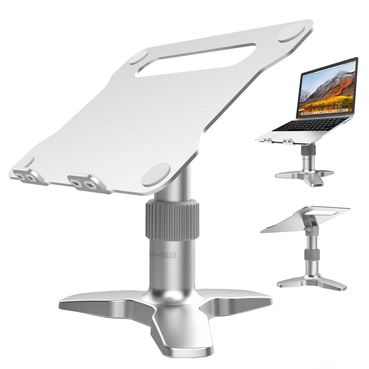 Adjustable Aluminum Alloy Laptop Stand with Cooling Ventilation (Silver)