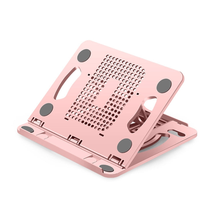 Foldable Height-Adjustable Cooling Stand for Laptops and Tablets (Pink)