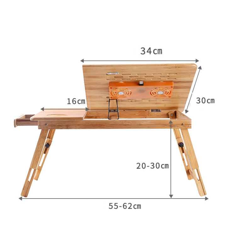 Bamboo Foldable Multi-Functional Laptop Desk with Cooling Fan