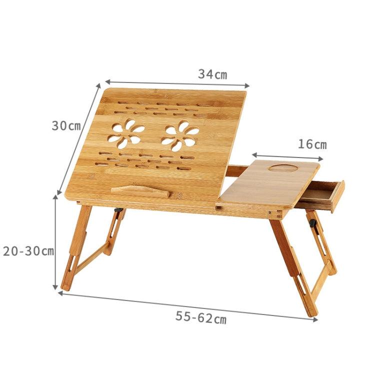 Bauhinia Pattern Folding Computer Desk - Multi-Functional Eco-Friendly Bamboo Lap Desk