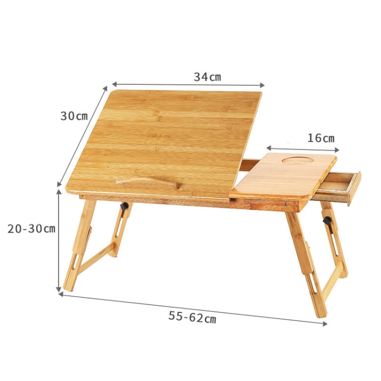 Versatile Bamboo Bed Computer Desk with Adjustable Height and Cup Slot