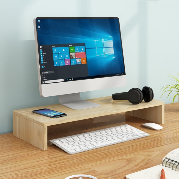 Ergonomic Computer Elevated Monitor Storage Rack - Single Layer (Light Walnut)