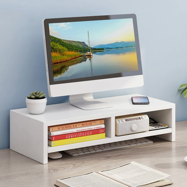 Computer Elevated Monitor Storage Rack Double Layer - White