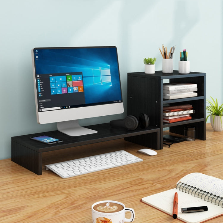 Elevated Computer Monitor Storage Rack- Single and Three Layers (Black Walnut)
