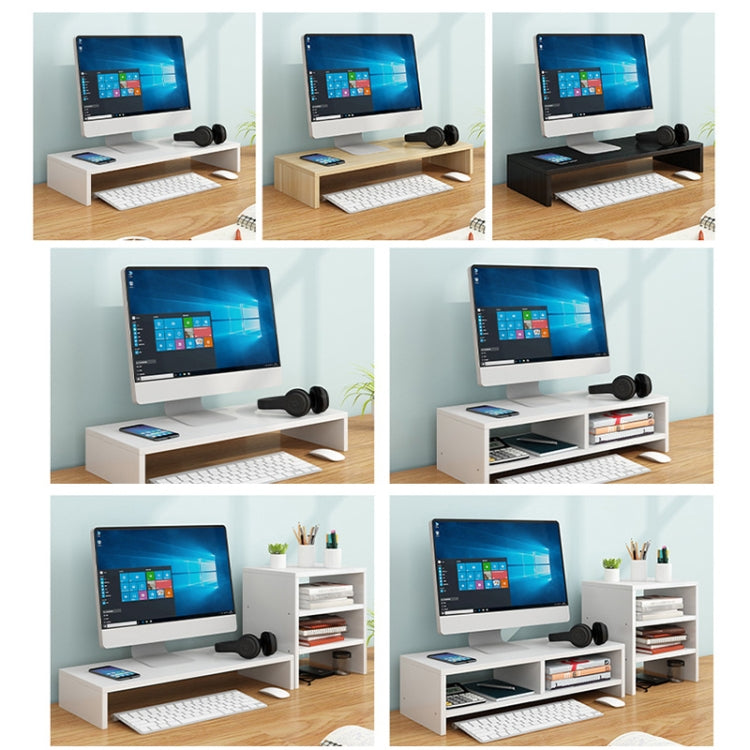 Computer Elevated Monitor Storage Rack with Double Layer and Three Layers, White