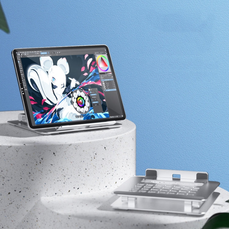 Portable Aluminum Alloy Tablet and Desktop Bracket (Silver)