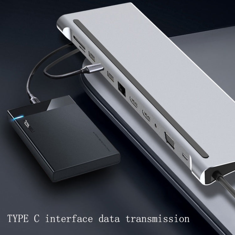 12-in-1 Type C Laptop Smart Docking Station (Gray)