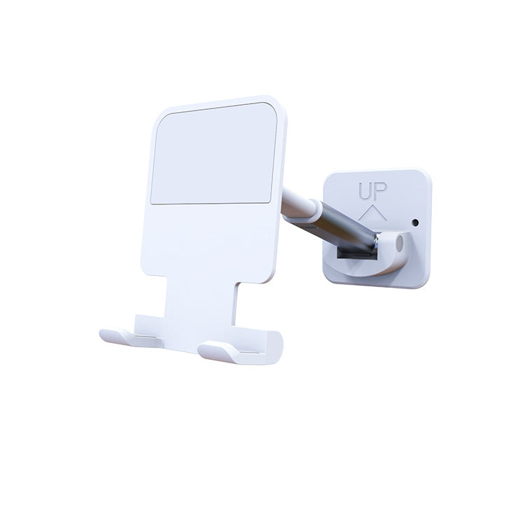 Foldable Telescopic Wall Paste Mobile Phone Bracket - White