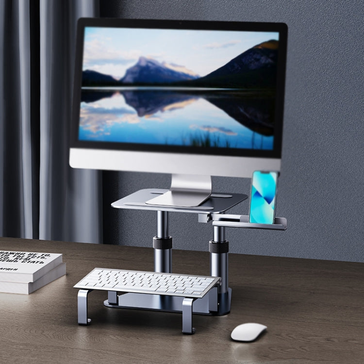 Liftable Aluminum Alloy Display Rack for Monitors and Laptops, Deluxe Edition (Gray)