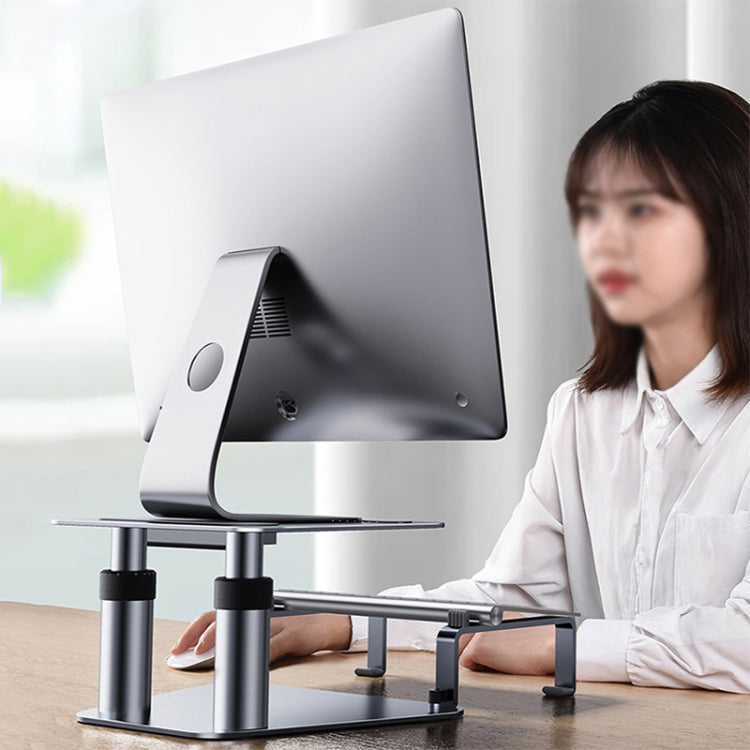 Liftable Aluminum Alloy Display Rack for Monitors and Laptops, Deluxe Edition (Gray)
