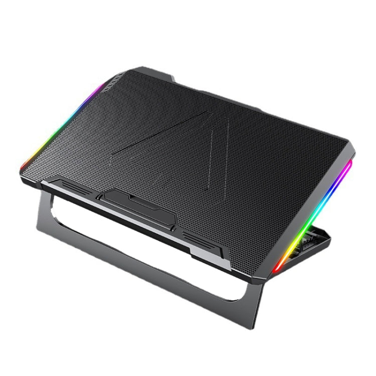NUOXI Q9 RGB Laptop Cooler with Efficient Heat Dissipation and Vibrant RGB Lighting (Black)