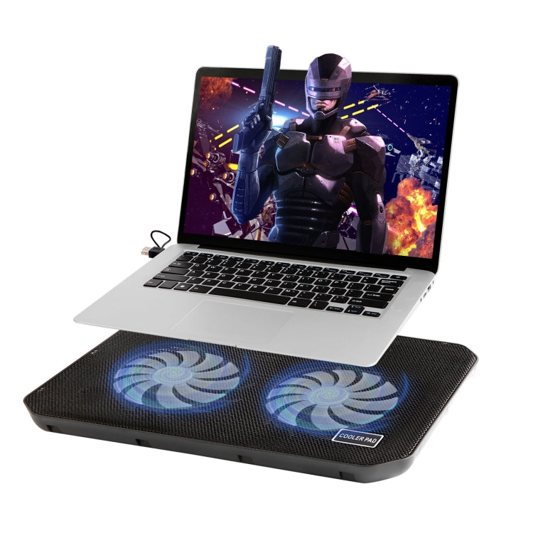 NUOXI M10 Dual USB Laptop Cooler - Black