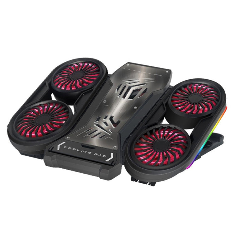 NUOXI Q6 RGB Laptop Cooling Pad with Phone Holder (Red)