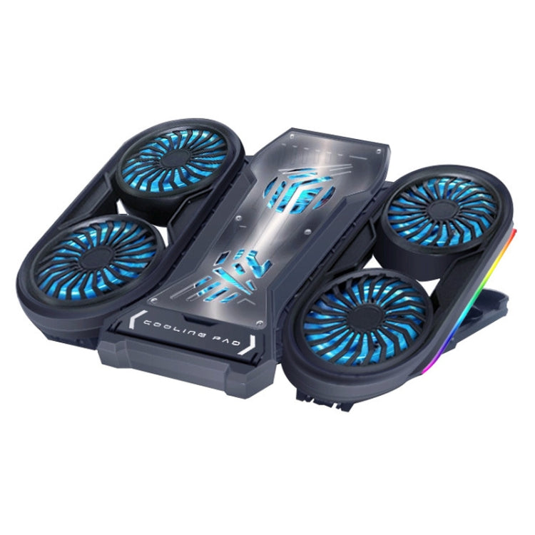 NUOXI Q6 RGB Lighting Laptop Radiator with Phone Holder (Blue)