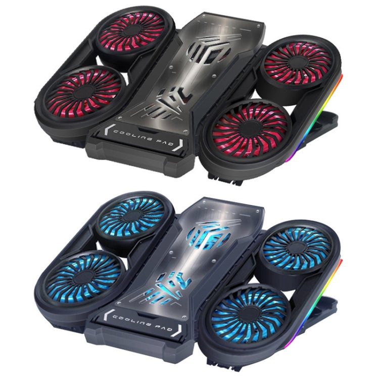 NUOXI Q6 RGB Lighting Laptop Radiator with Phone Holder (Blue)