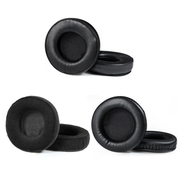 2 Pieces of Black Thickened Protein Skin Earmuffs for Audio-Technica AD1000X, AD2000X, AD900X, AD700X