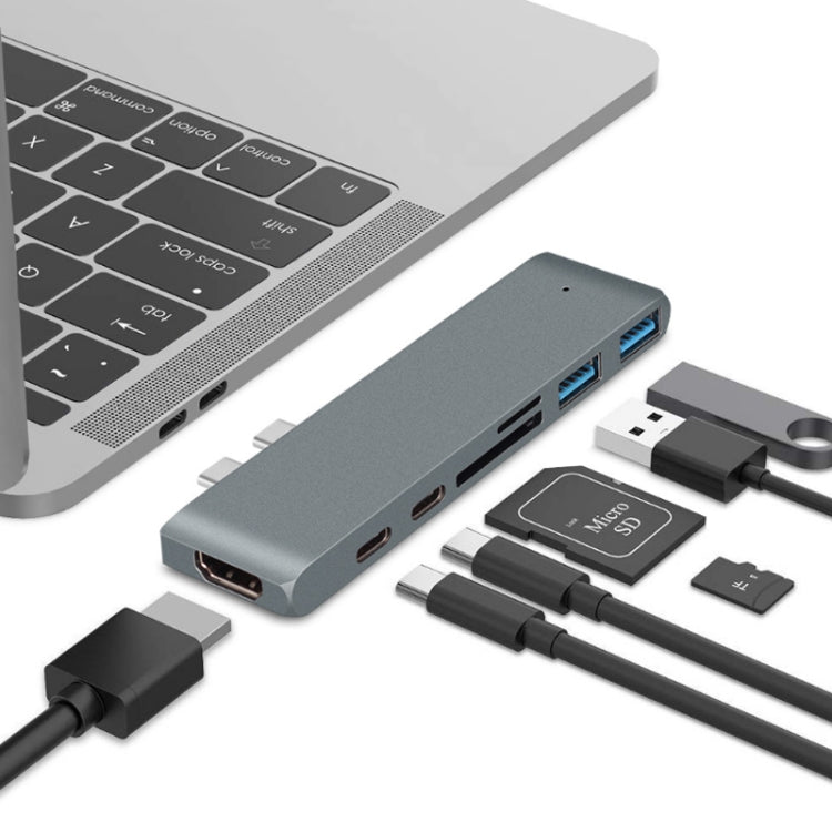 7-in-1 USB-C Converter with 100W Power Delivery and 4K HDMI (Gray)