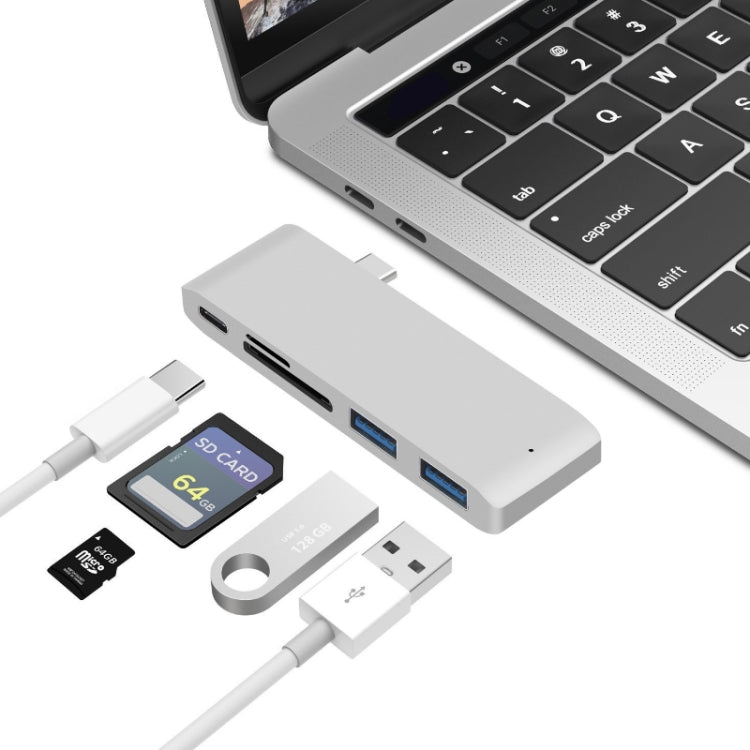 USB-C to HDMI Splitter Docking Station Card Reader and 5-in-1 Silver Specification