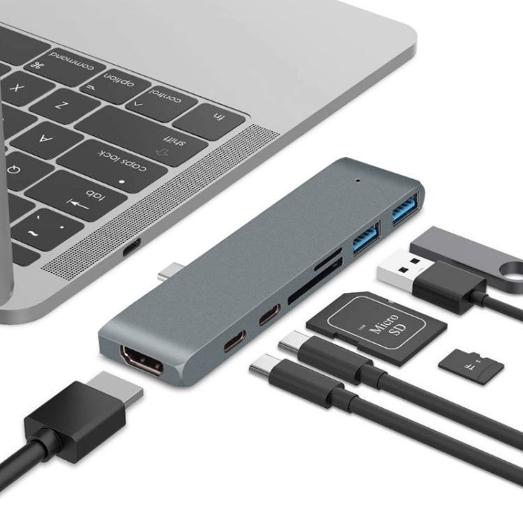 4K HDMI Hub Docking Station with TF/SD Card Reader for MacBook Pro (Grey)