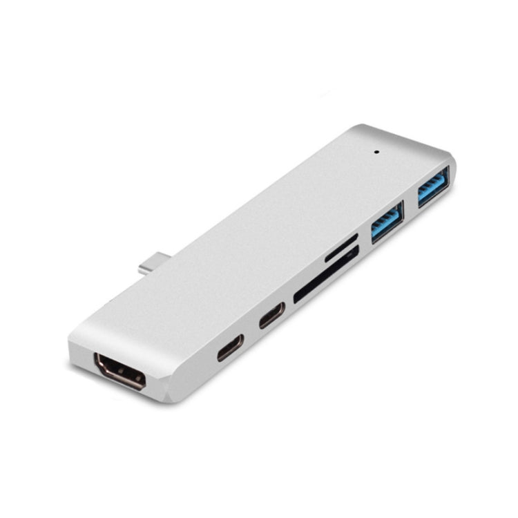 4K HDMI Hub Docking Station with Type-C to USB Compatibility for MacBook Pro (Silver)