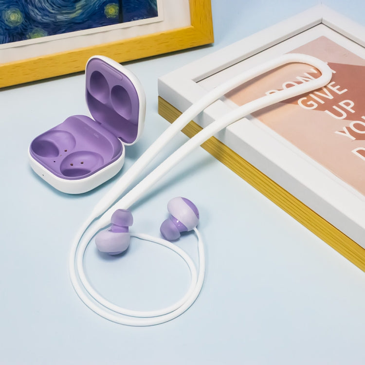 2-Pack Bluetooth Earphone Silicone Anti-Lost Cords for Samsung Galaxy Buds 2 (White)