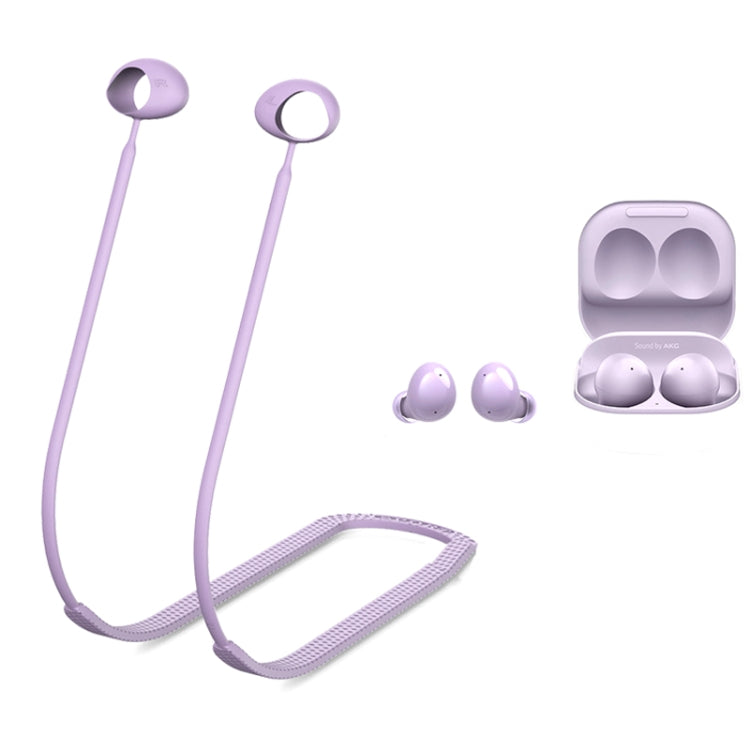 Silicone Anti-Lost Cord for Samsung Galaxy Buds 2 - Night Light Taro Purple (2 PCS)