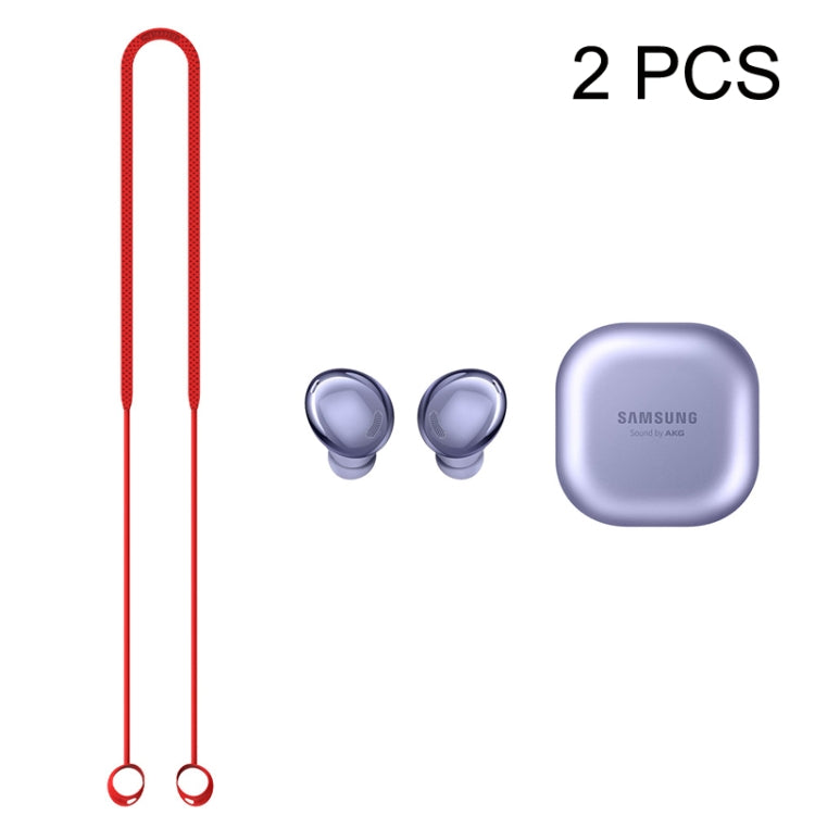 Silicone Anti-Lost Cords for Samsung Galaxy Buds Pro - 2 Pack (Red)