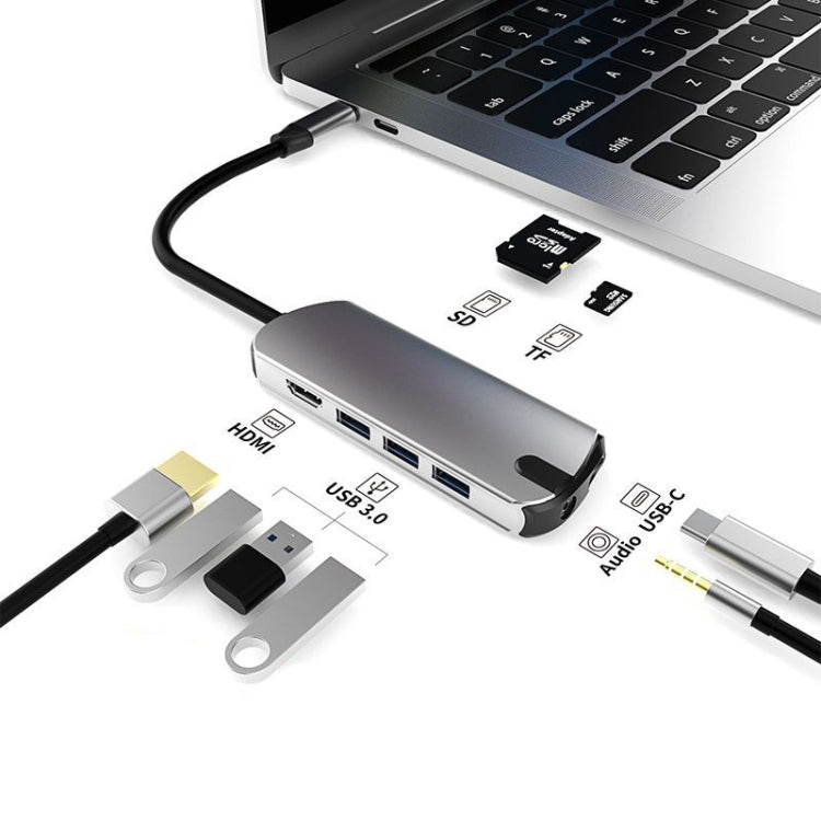 Versatile Type-C 8-In-1 Laptop USB Hub with HDMI and PD Fast Charge