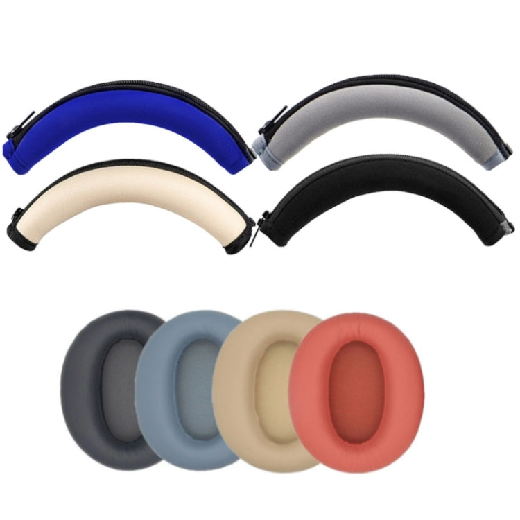 2-Piece Headset Earmuffs Sponge Cover for Edifier W820nb, Champagne Head Beam Style