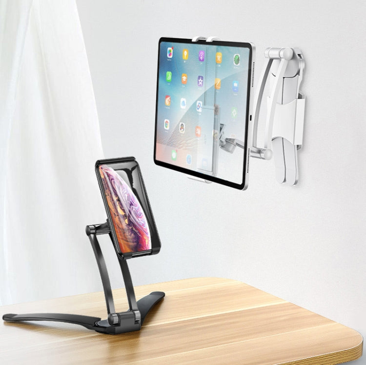 PB-41E Silver Desktop and Wall Mount Phone and Tablet Lazy Folding Stand