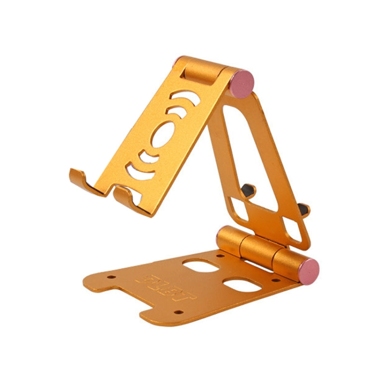 Folding Live Aluminum Alloy Desktop Tablet Computer Mobile Phone Bracket (Gold)