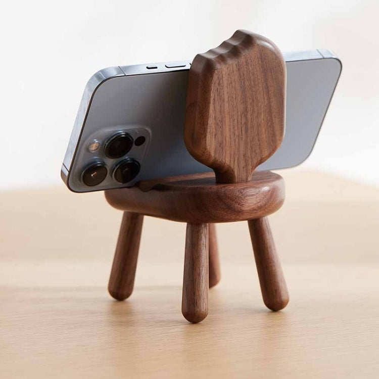 Wooden Desktop Adjustable Phone Holder with Wide Base