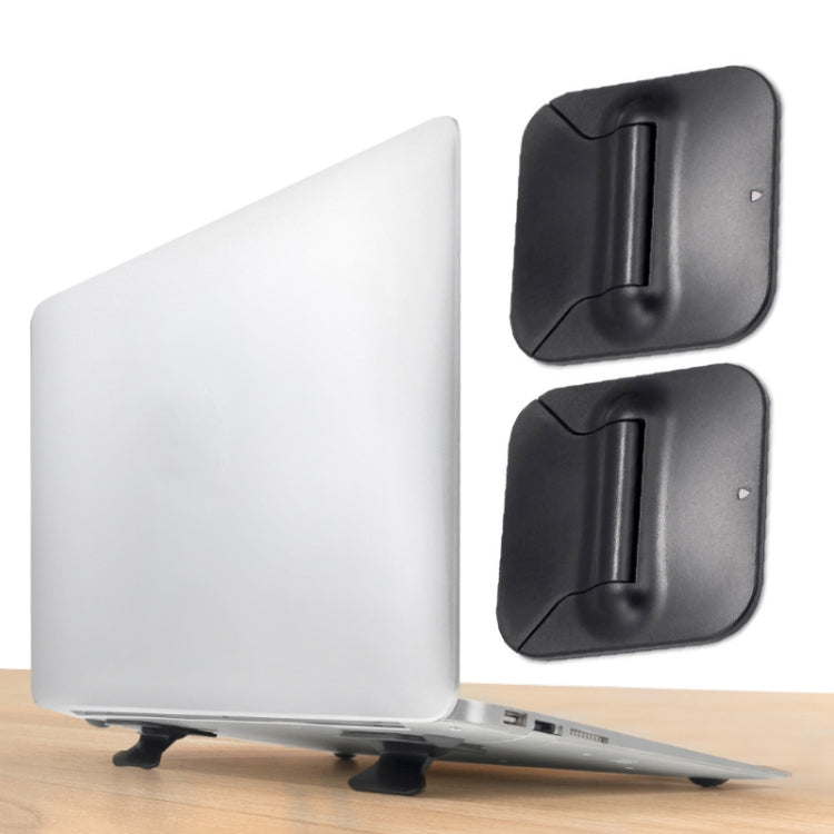 Foldable Black Notebook Computer Stand with Heat Dissipation and Ergonomic Elevation