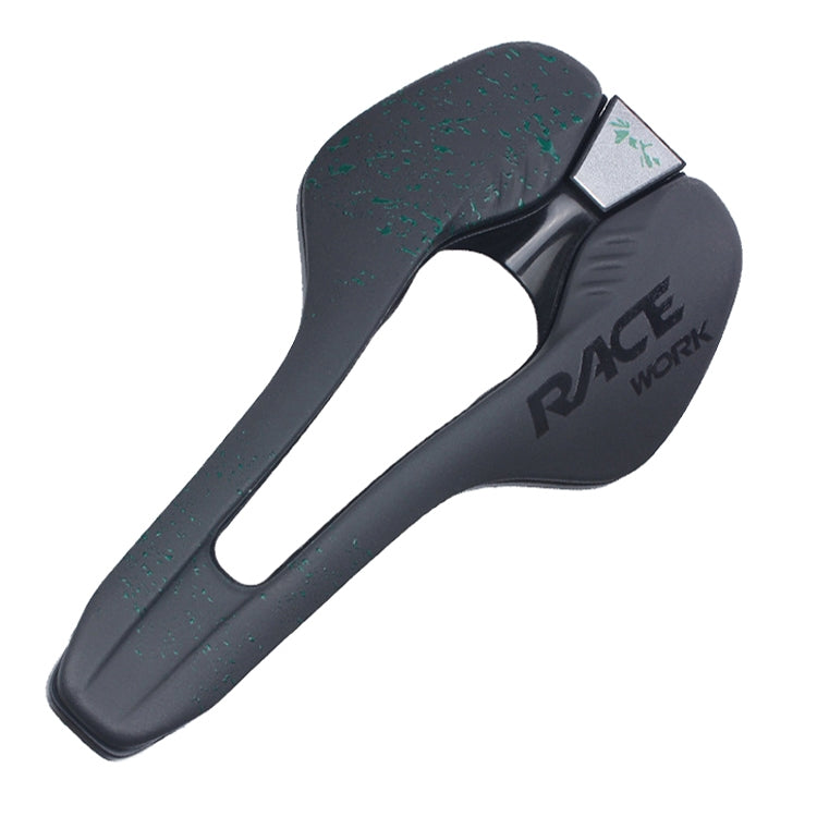 RACEOWRK RK068 Mountain Bike Microfiber Leather Seat Cushion (Green) - Ergonomically Designed Hollow Bicycle Saddle