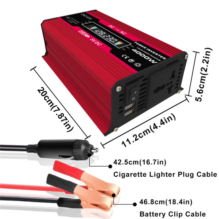 Solar Power System Inverter with 30A Controller and 18W 18V Solar Panel (Red 12V to 220V)