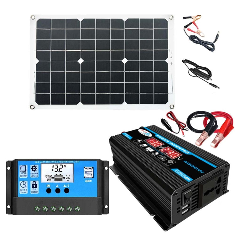 Solar Power System Inverter 300W with 30A Controller and 18W 12V Solar Panel