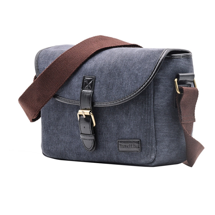 Blue Casual SLR Camera Canvas Crossbody Bag