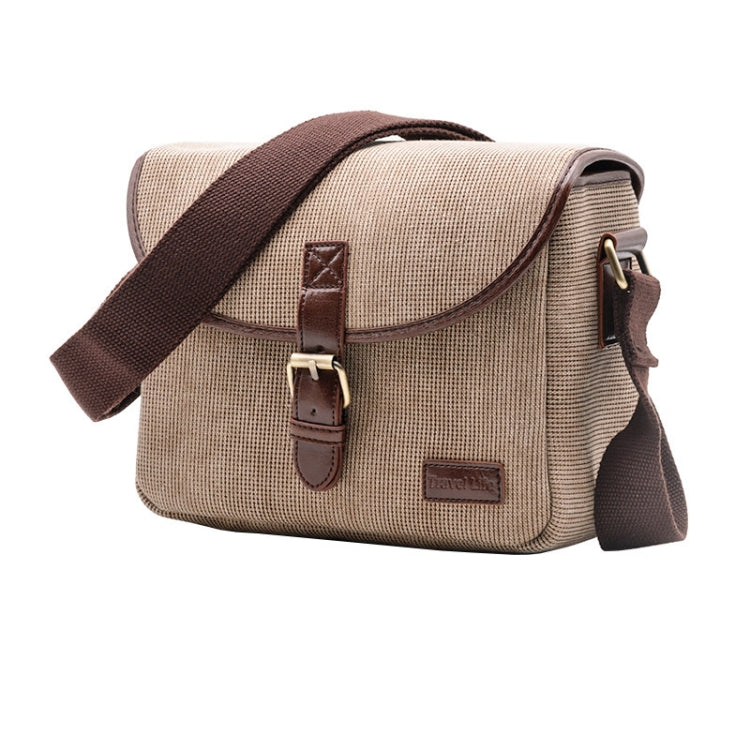 Khaki Canvas Crossbody Bag for Casual SLR Cameras