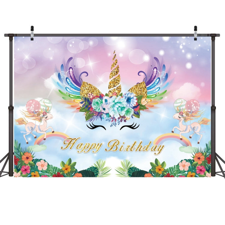 Unicorn Photography Background Cloth - Enchanting 2.1m x 1.5m Vinyl Backdrop
