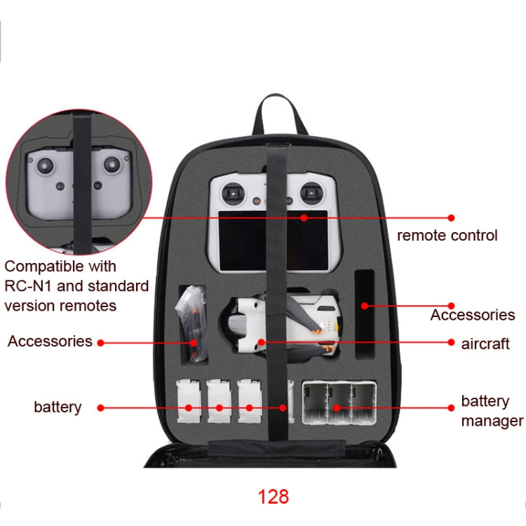 Waterproof DJI Mini 3 Pro Hard Shell Backpack - Brushed Gray, 128 Large Size