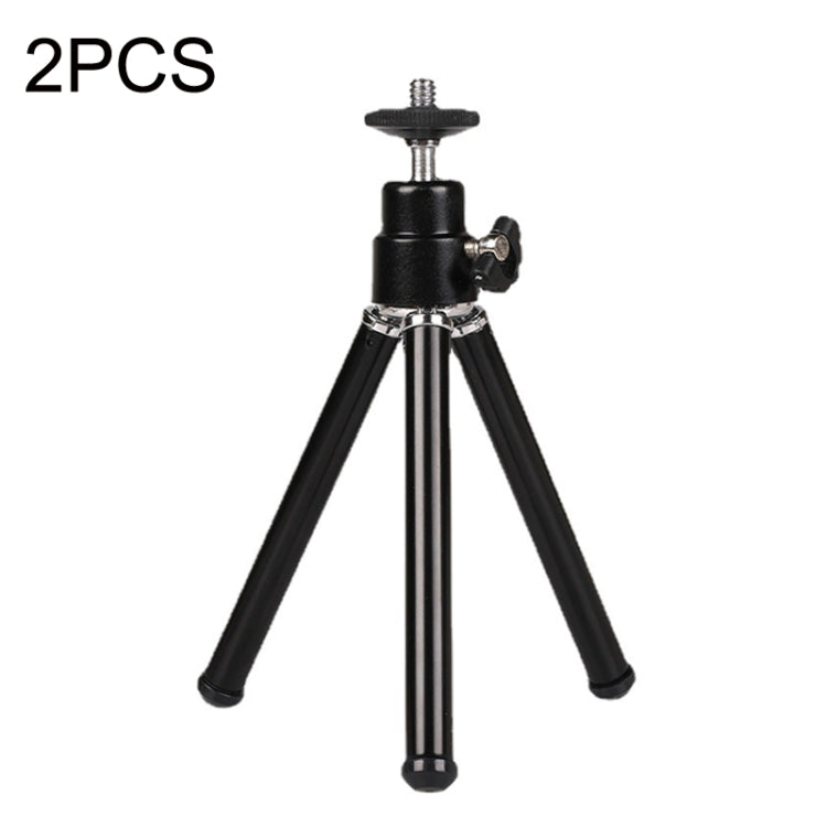 2PCS Portable Telescopic Mini Metal Tripod for Projector Phones (Black)
