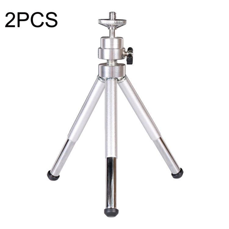 Portable Telescopic Mini Metal Tripod for Projector and Phone - Silver