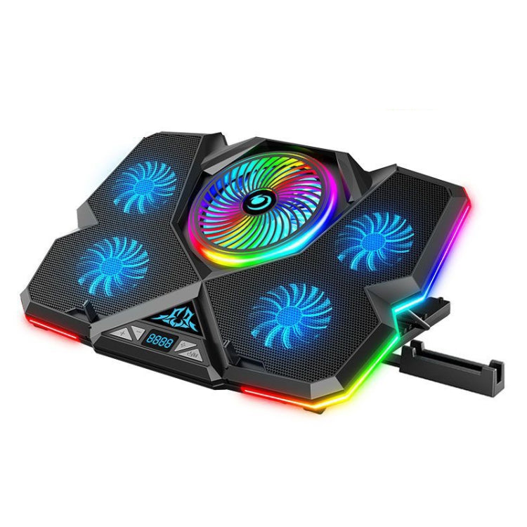 CoolCold Touch Symphony Blue Laptop Cooler Stand with 5 Fans and 2 USB Ports